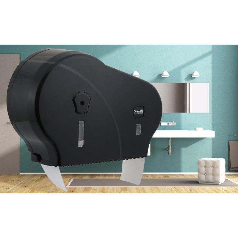 Vialli Dmj1b Double Mini Jumbo Tuvalet Kağıdı Dispenseri No-stop- Siyah